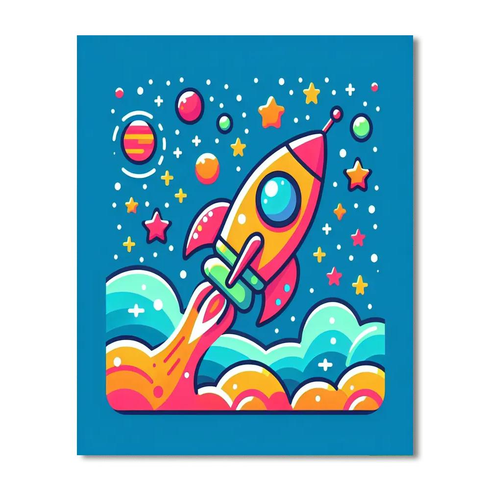 Space Explorer Rocket Ride Paint By Numbers