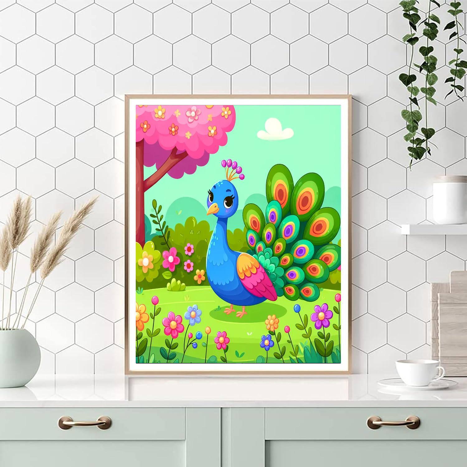 Gorgeous Peacock Dance Painting By Numbers Kit