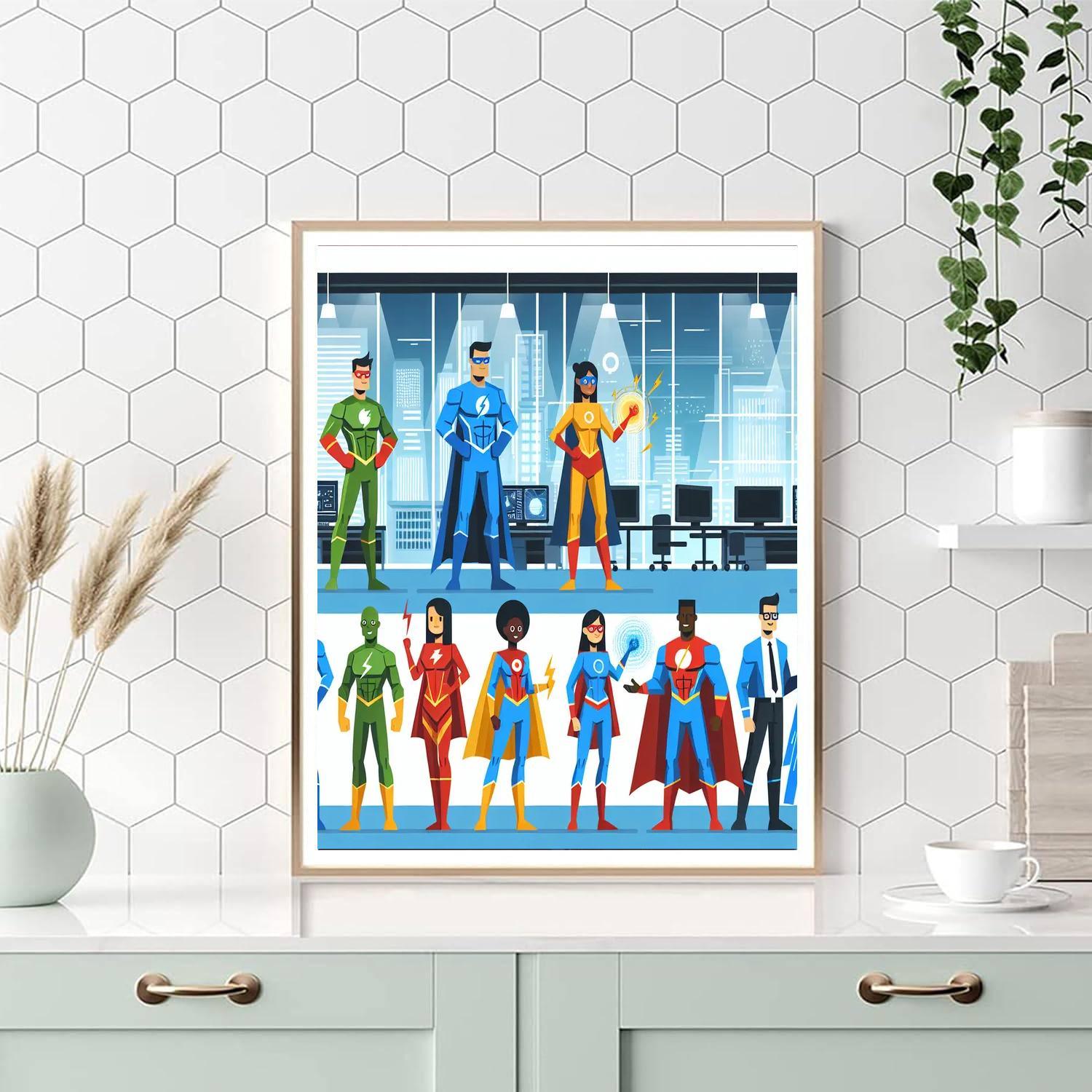 Superhero League Headquarters Painting By Numbers Kit