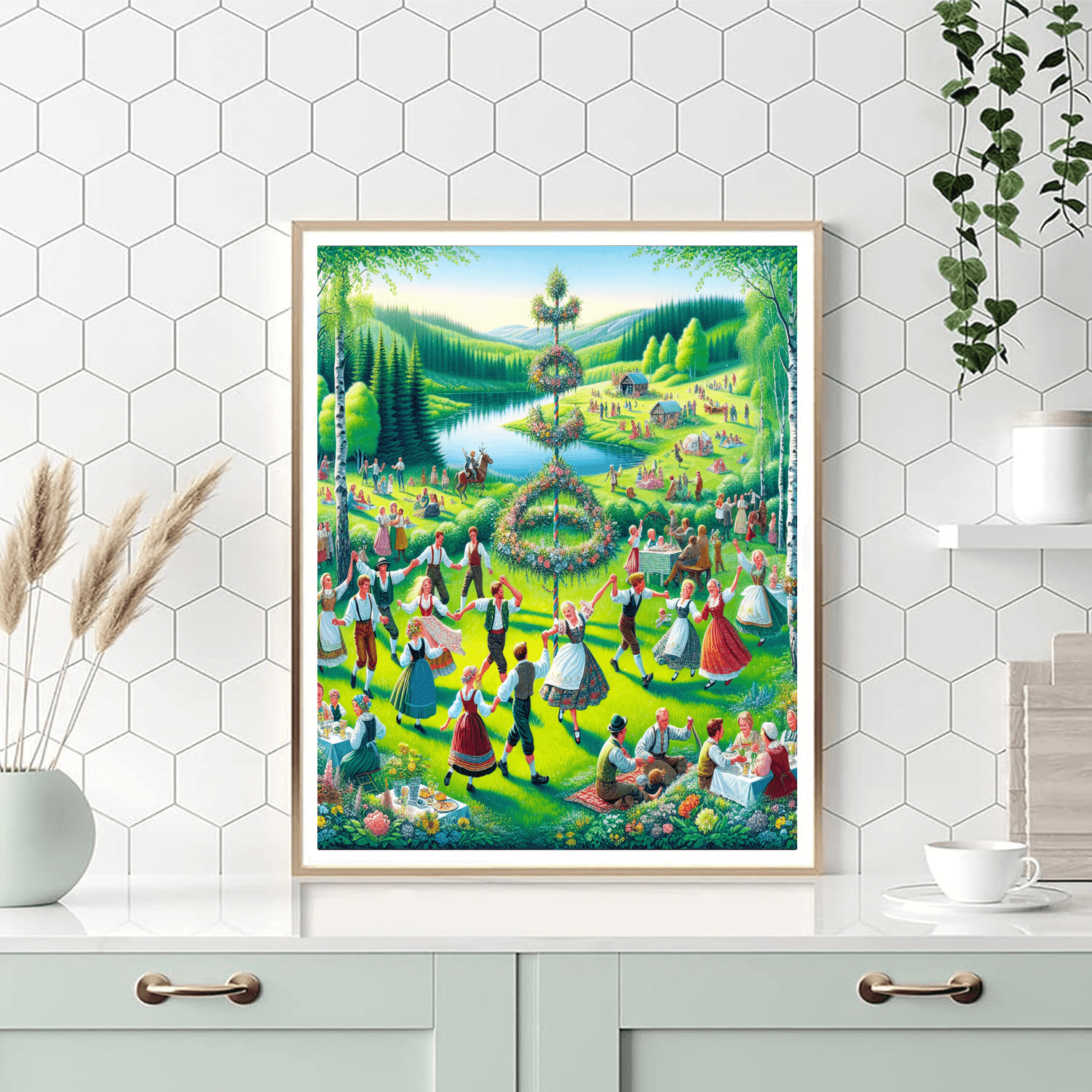 Midsummer Celebrations - Dalarna, Sweden Painting By Numbers Kit