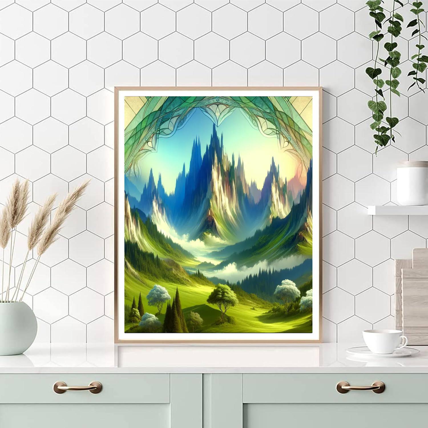 Fantasy Mountain Retreat Paint By Color