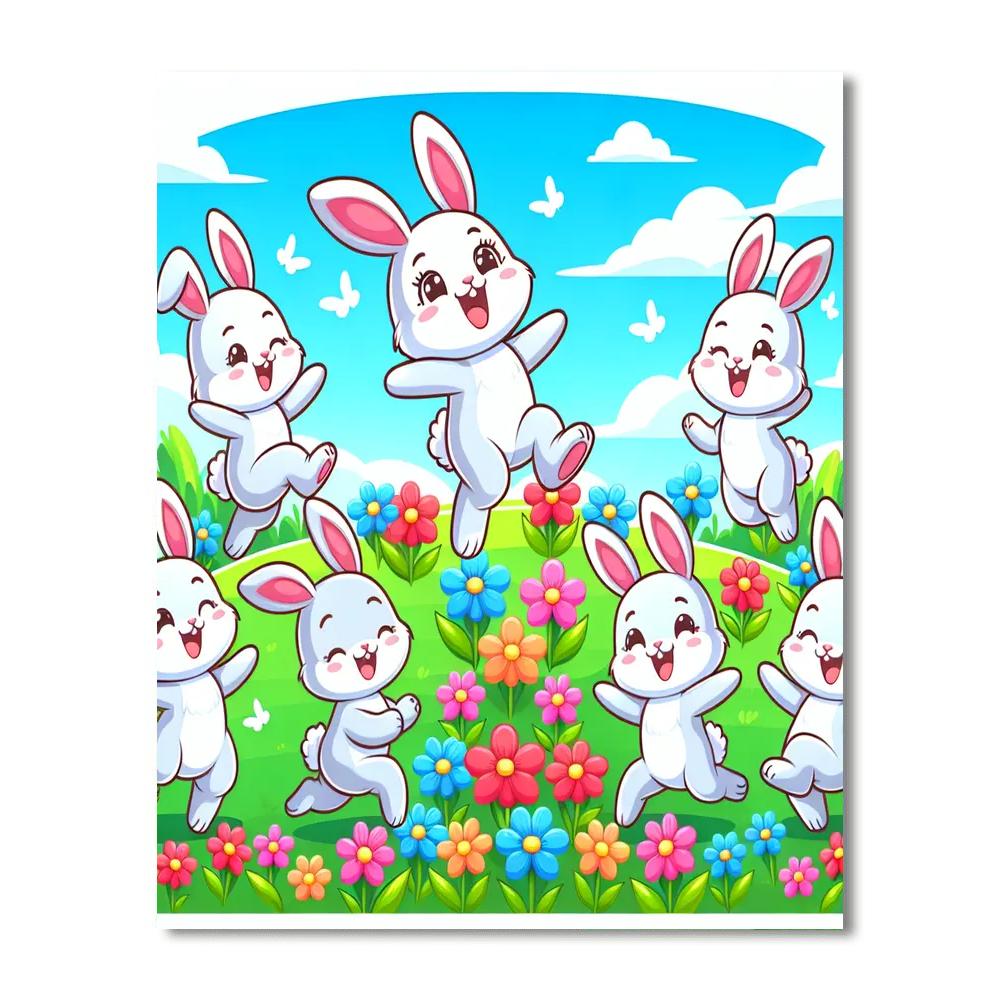 Dancing Bunnies Paint By Numbers