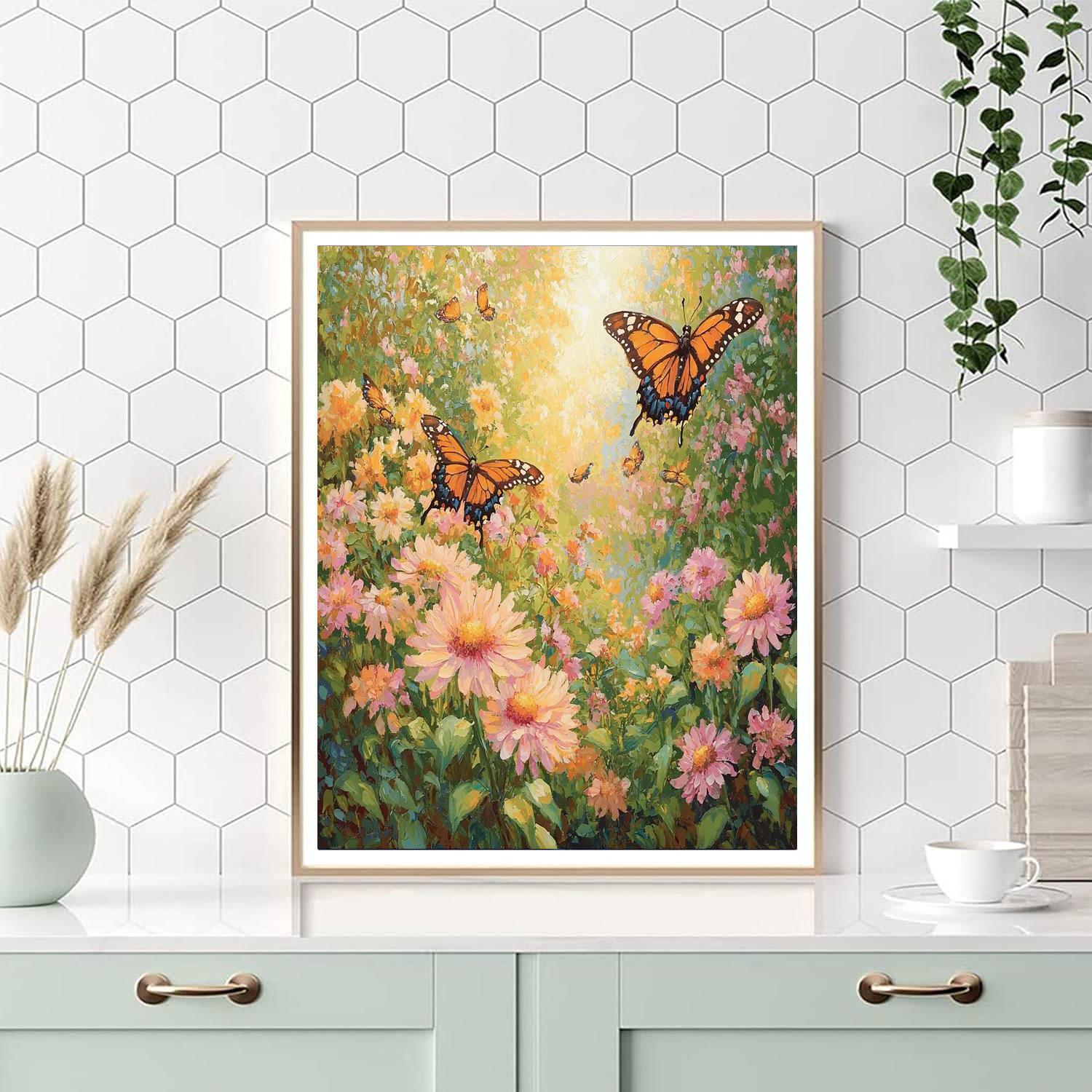 Claude Monet Inspired Monarch's Garden  DIY Paint By Numbers