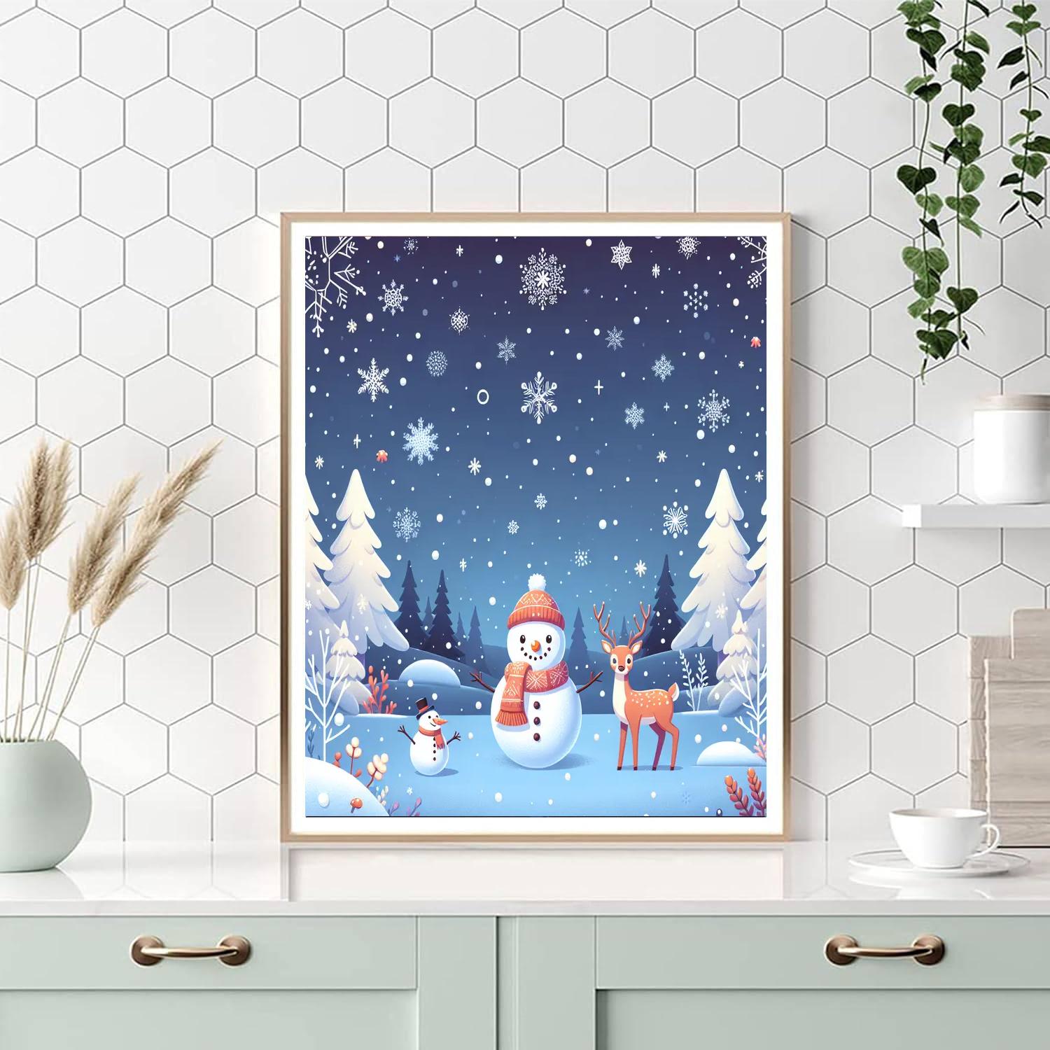 Magical Snowy Scene DIY Paint By Numbers