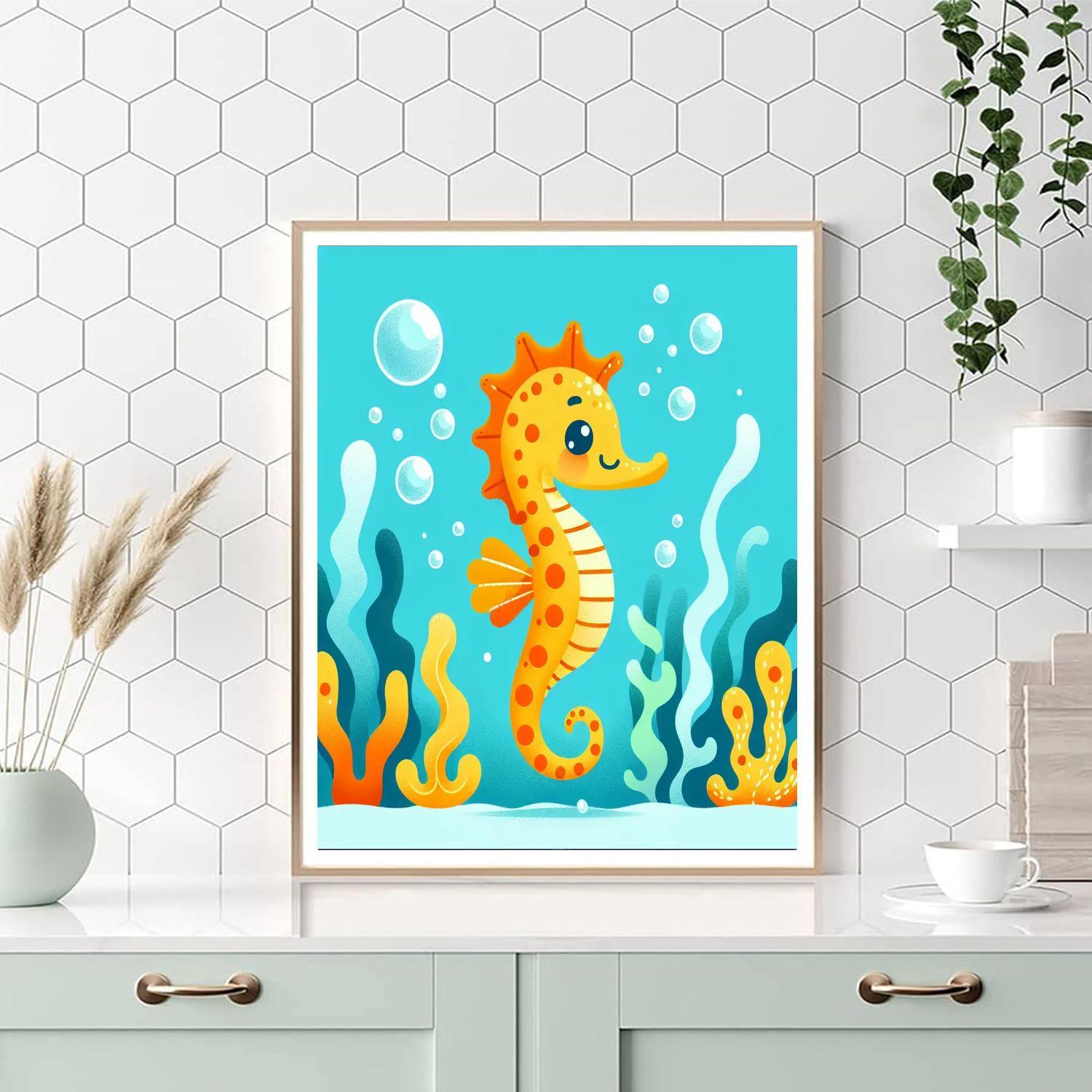 Cheerful Seahorse Paint By Color