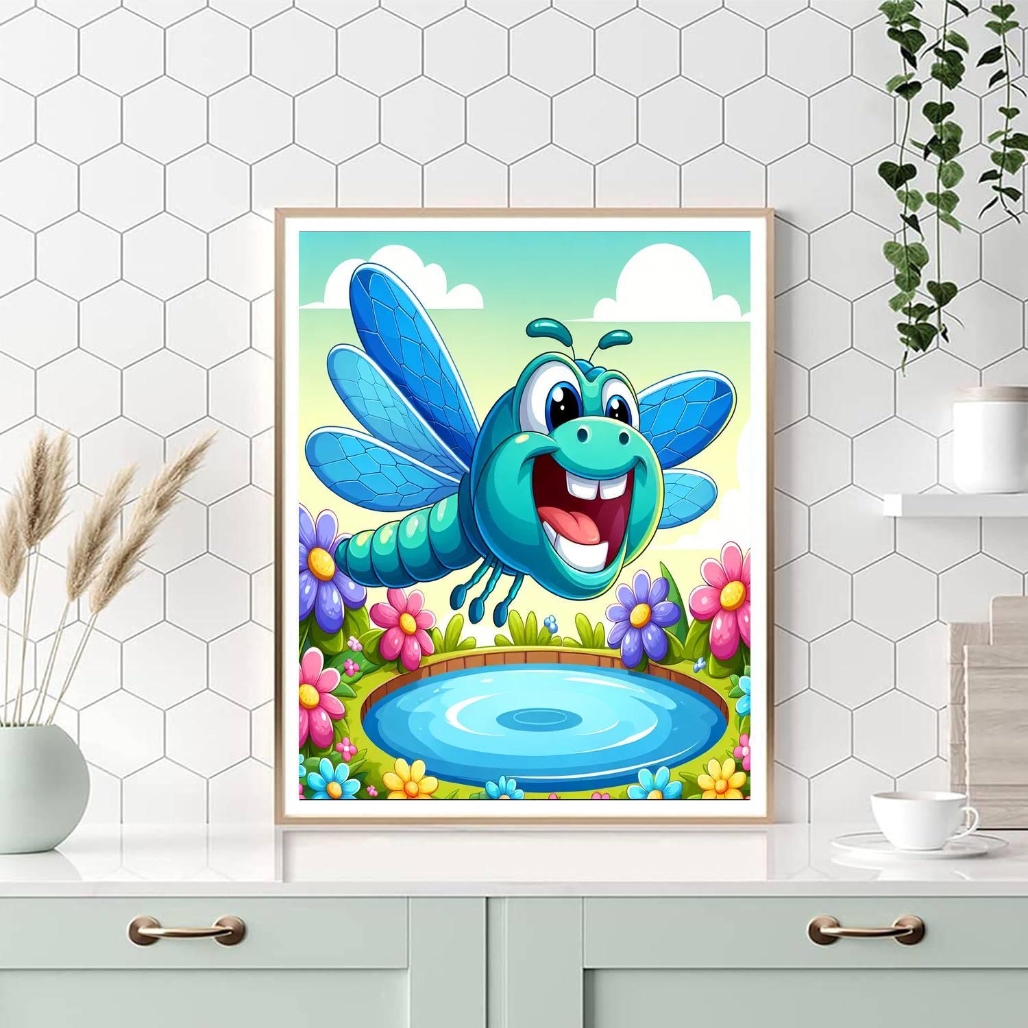 Silly Dragonfly Friend DIY Paint By Numbers