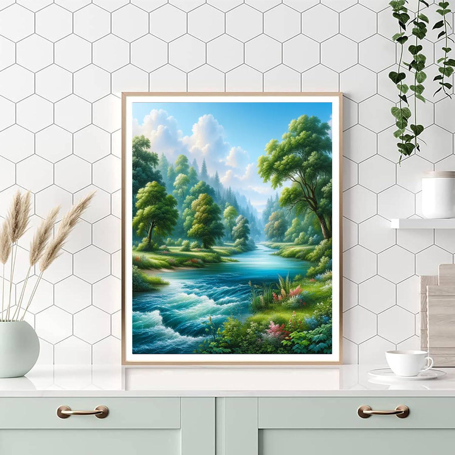 Azure River Tranquility Paint By Number