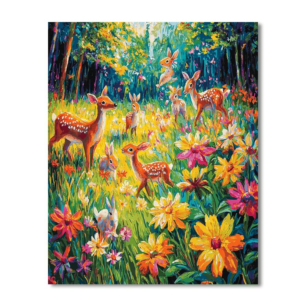 Franz Marc Inspired Animal Parade In The Meadow  Paint By Numbers Kits