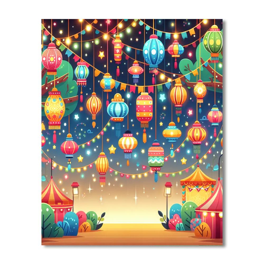 Bright Festival Lights Numbered Painting Kits