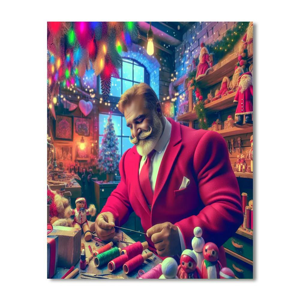 Santa's Festive Workshop DIY Paint By Numbers