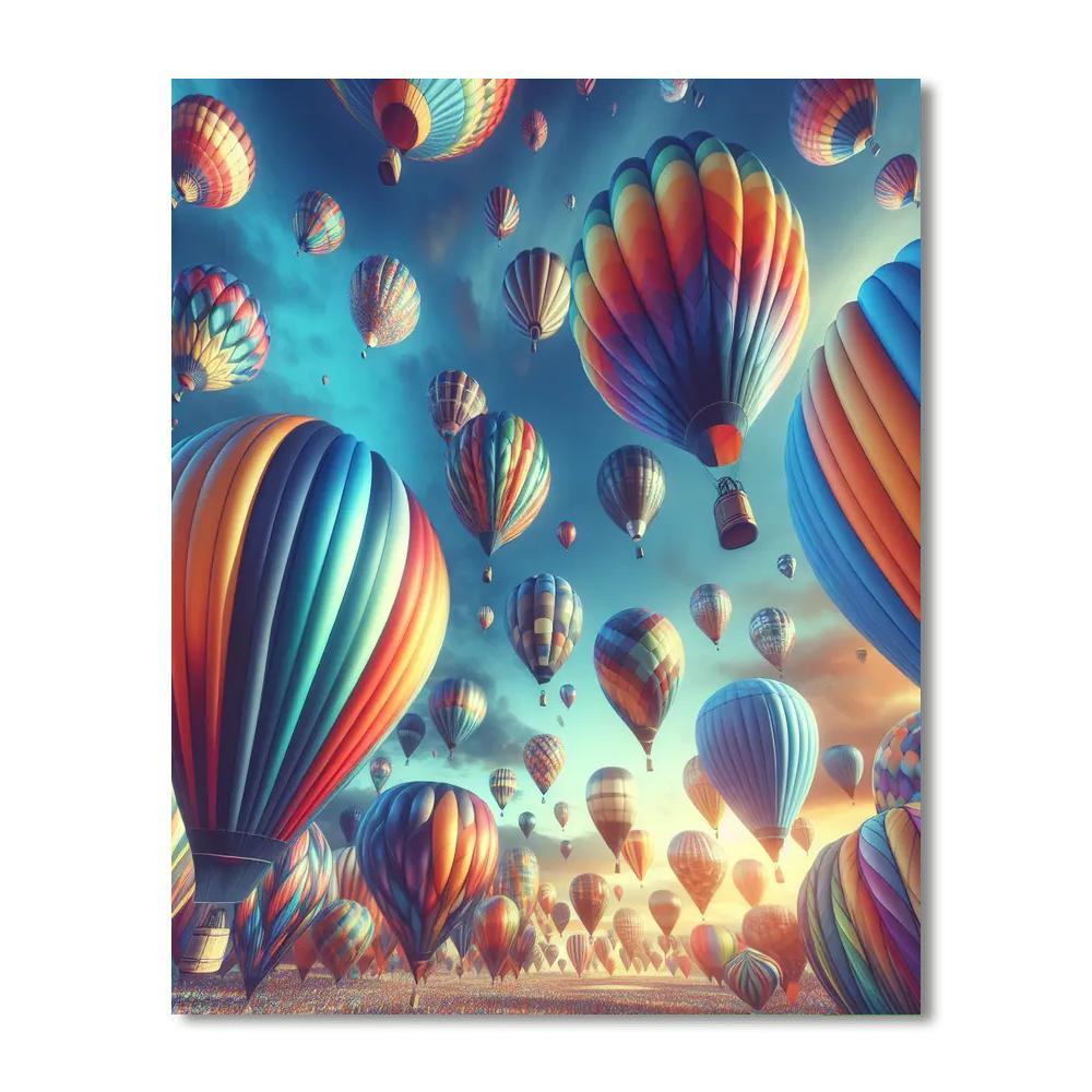 Vivid Balloon Fiesta Number Painting