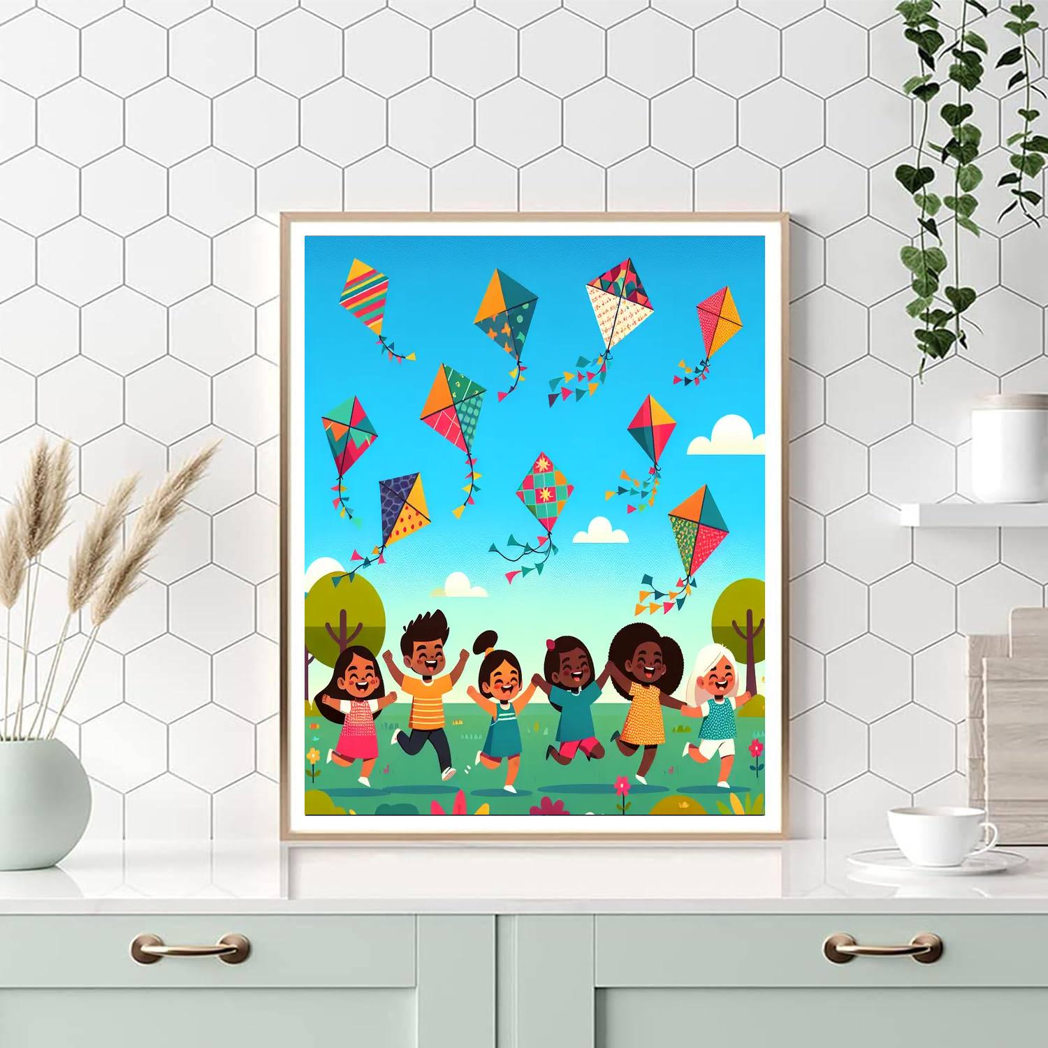 Colorful Kites Festival Number Painting