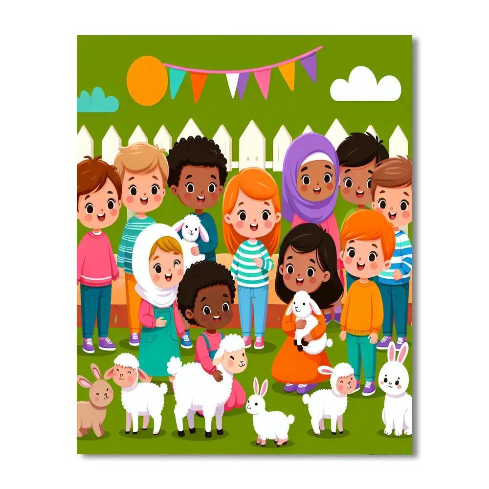 Fun At The Petting Zoo Numbered Painting Kits