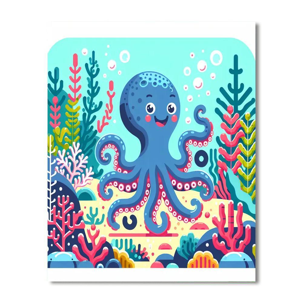 Friendly Octopus Garden Painting By Numbers Kit