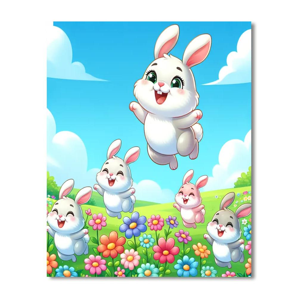 Hopping Into Spring Painting Number Kit