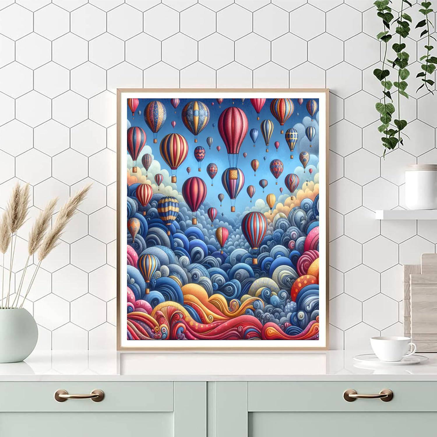 Fanciful Hot Air Balloon Festival Paint By Numbers