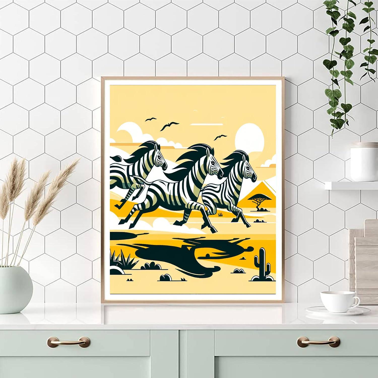 Zebra Zephyrs Paint By Numbers Art