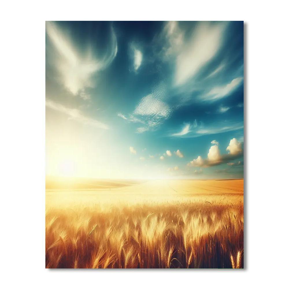 Golden Wheat Field Serenity Numbered Painting Kits