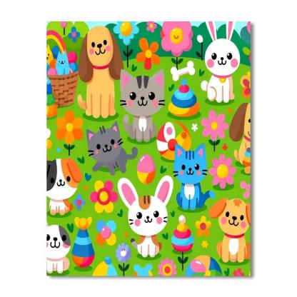 Adventure With Pet Animals Paint By Numbers Art