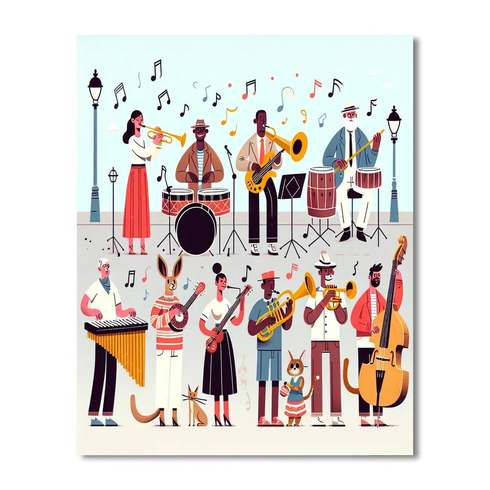 Joyous Jazz Parade Painting By Numbers Kit