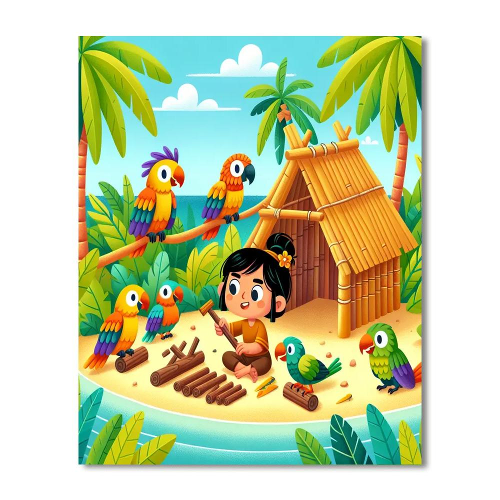 Island Castaway Adventure Paint By Number