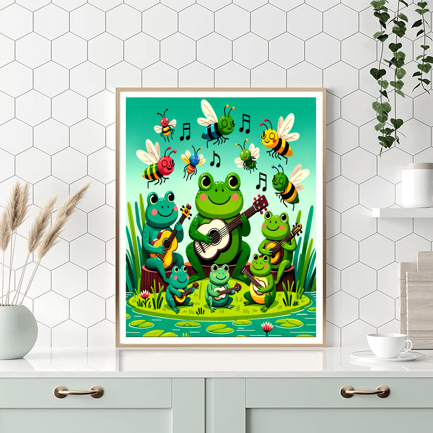 Frog's Swamp Symphony Painting By Numbers Kit