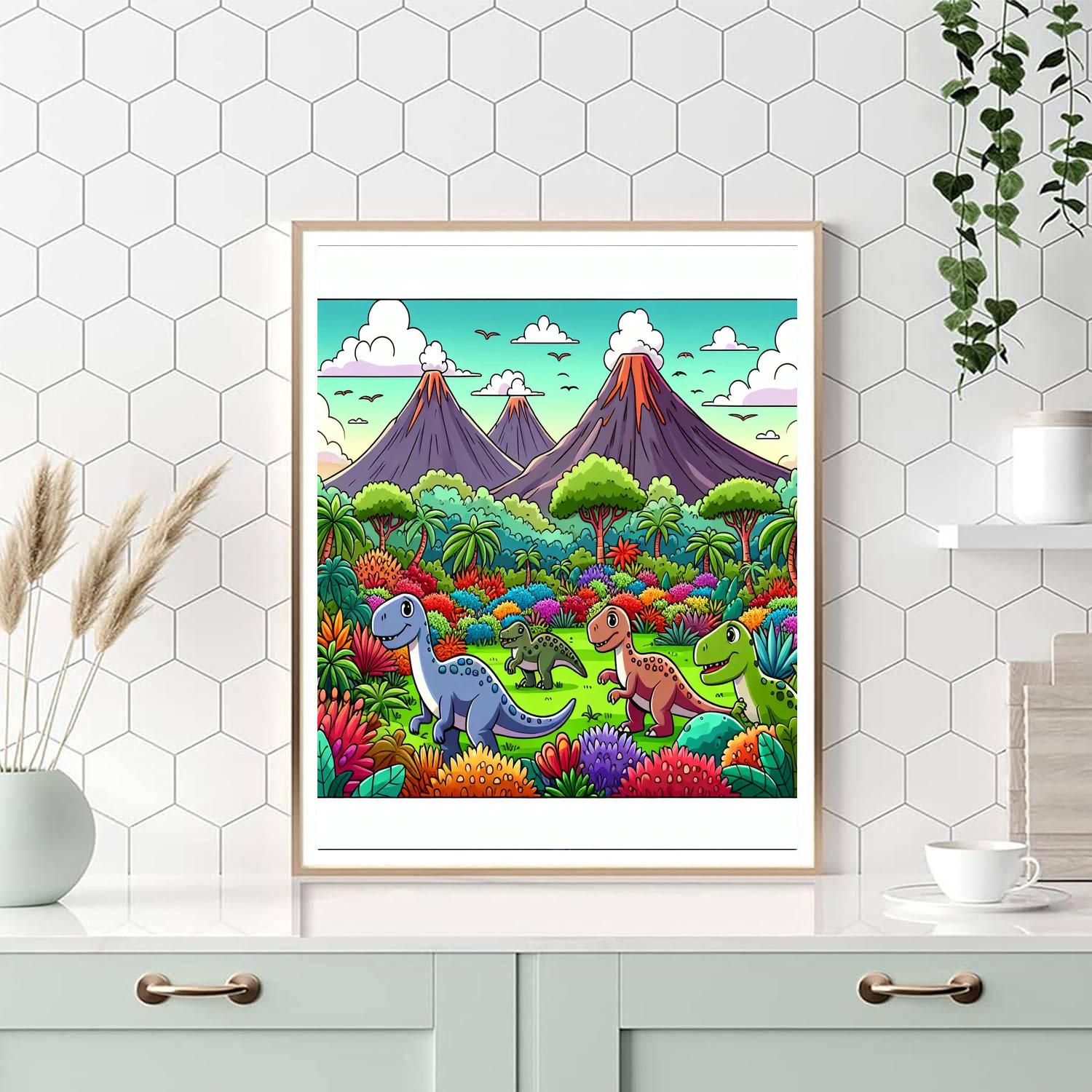 Daring Dinosaur Safari Number Painting