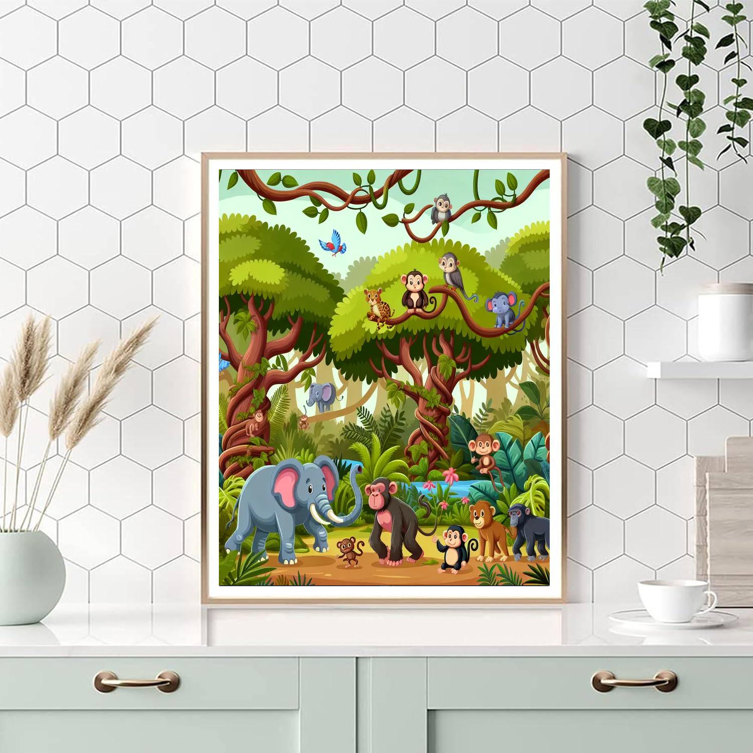 Jungle Safari Puzzle Numbered Painting Kits