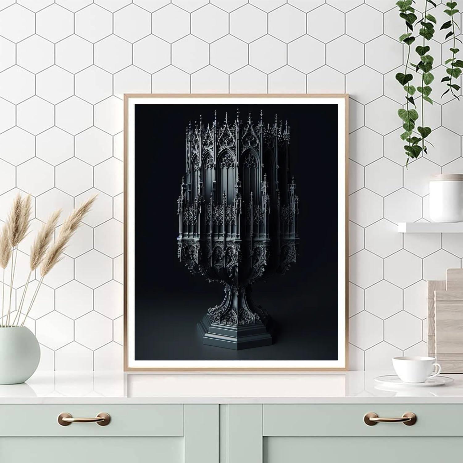 Gothic Revival Candle Holder Paint By Number