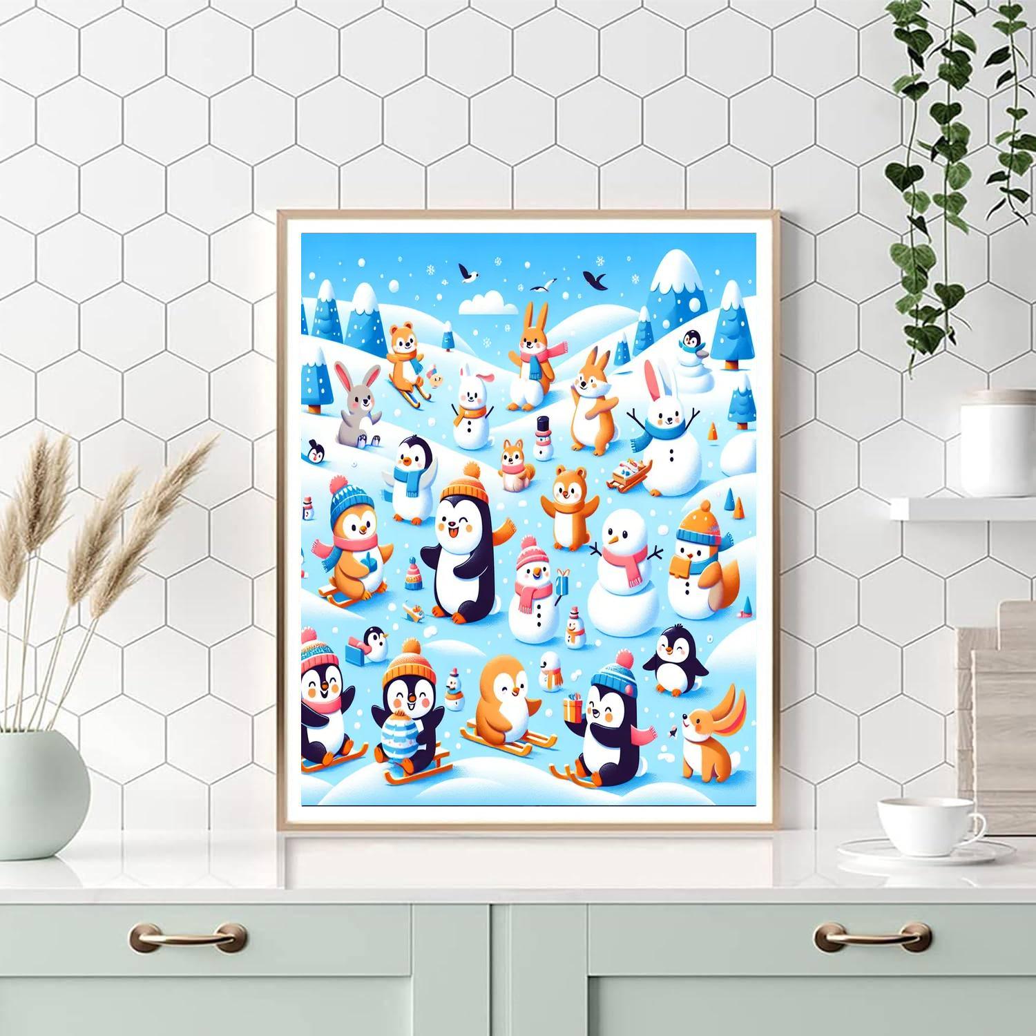 Winter Wonderland Explorers Number Painting