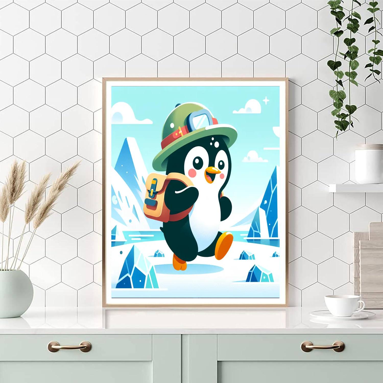 Arctic Explorer Penguin Number Painting