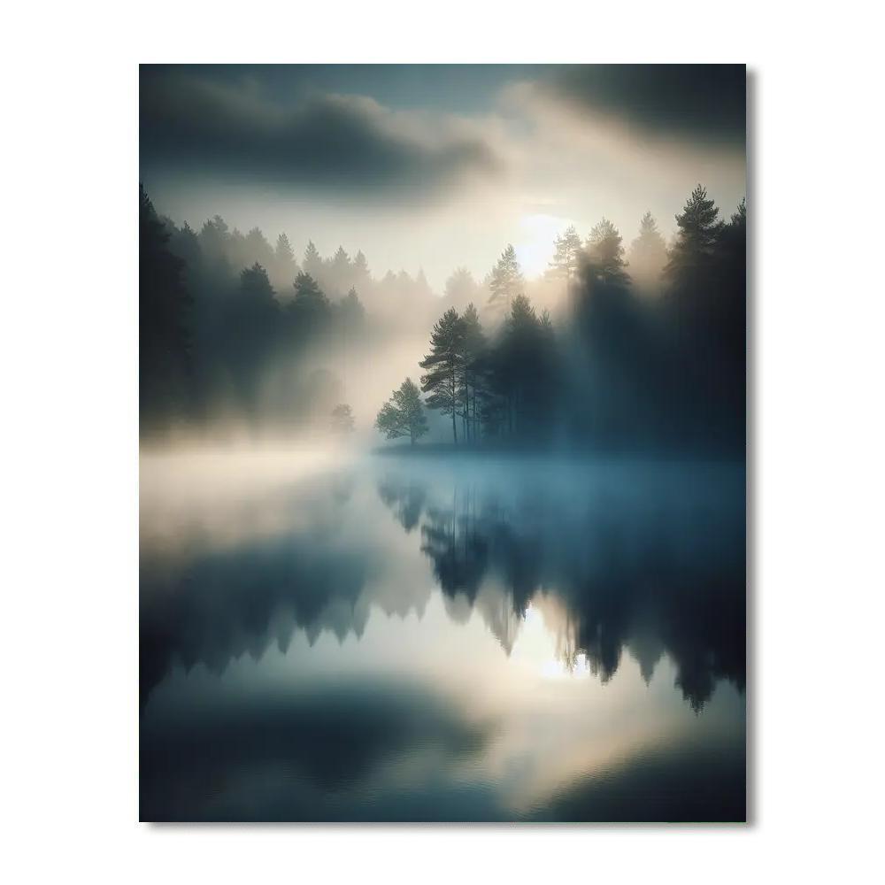 Quiet Lake At Dawn Paint By Numbers Art