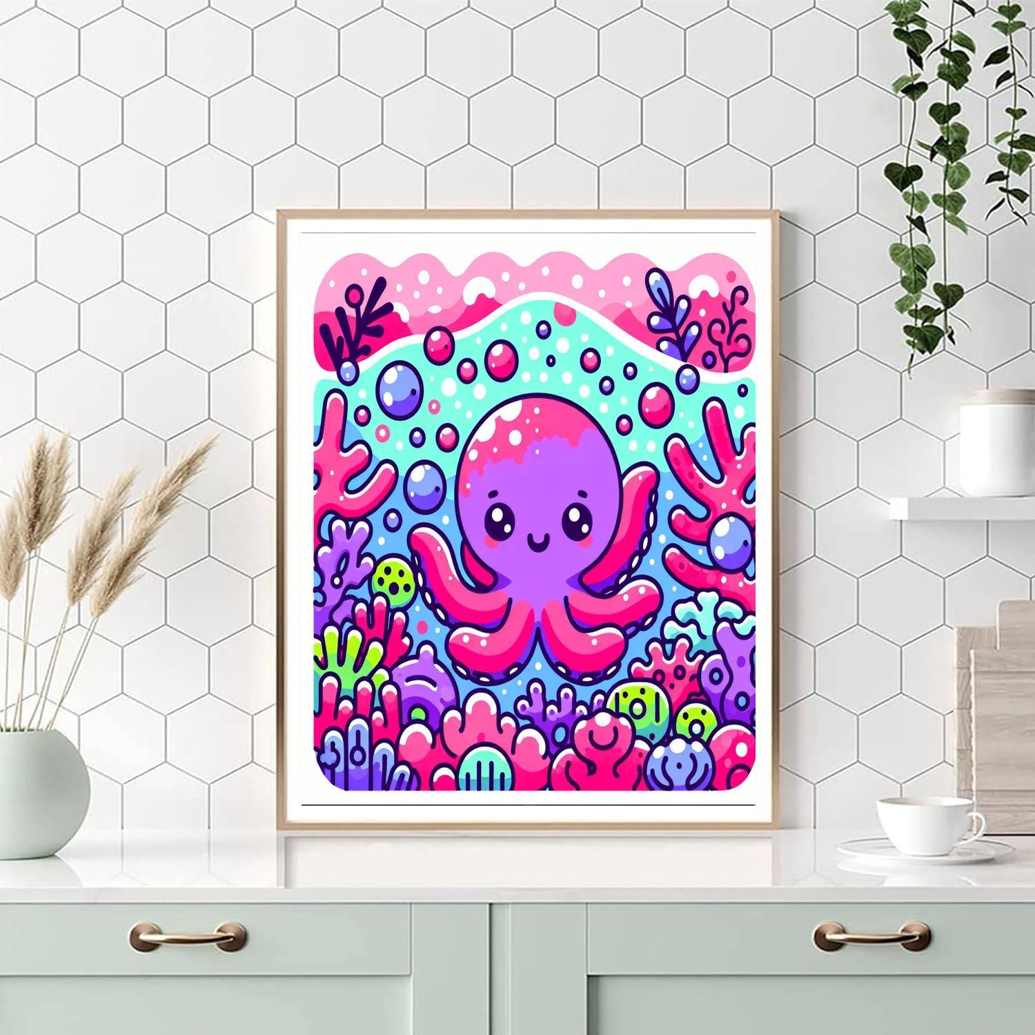 Curious Little Octopus Number Painting