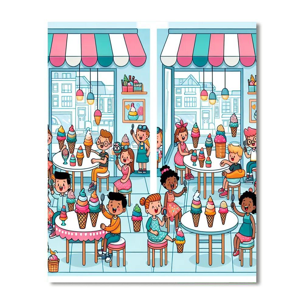 Exciting Ice Cream Parlor Paint By Numbers