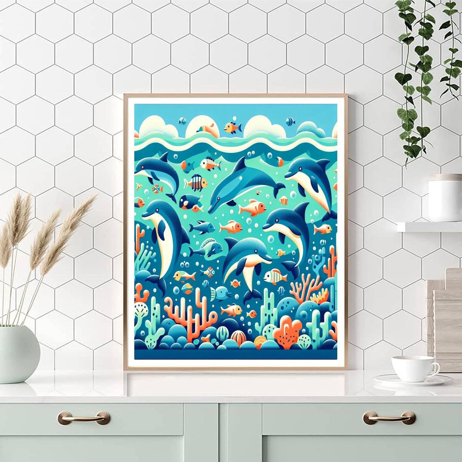 Whimsical Water World Number Painting
