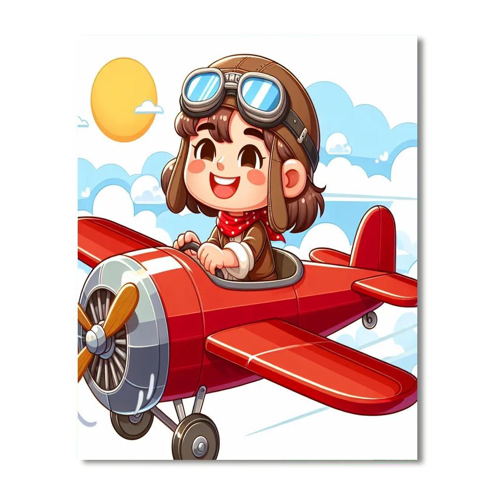 Brave Aviator's Sky High Adventure Paint By Number