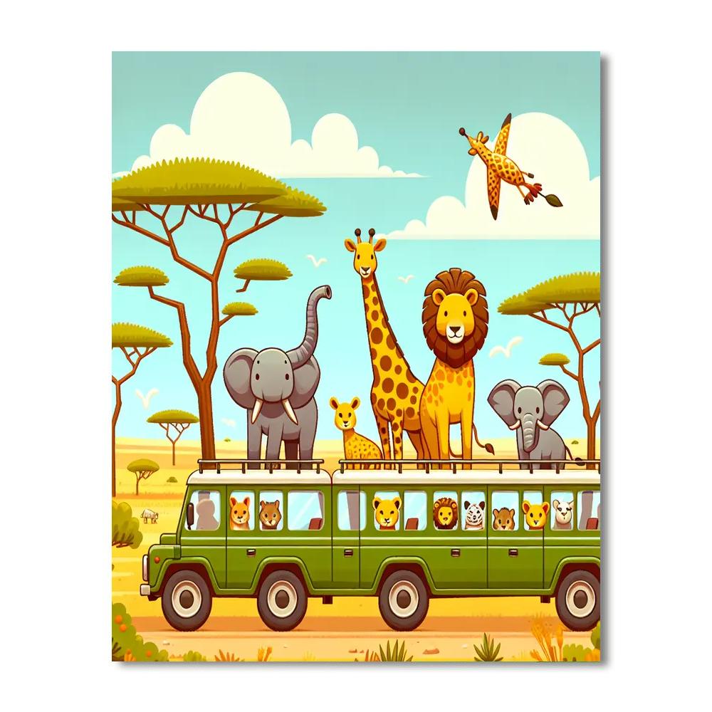 Safari Discovery Caravan Painting By Numbers Kit