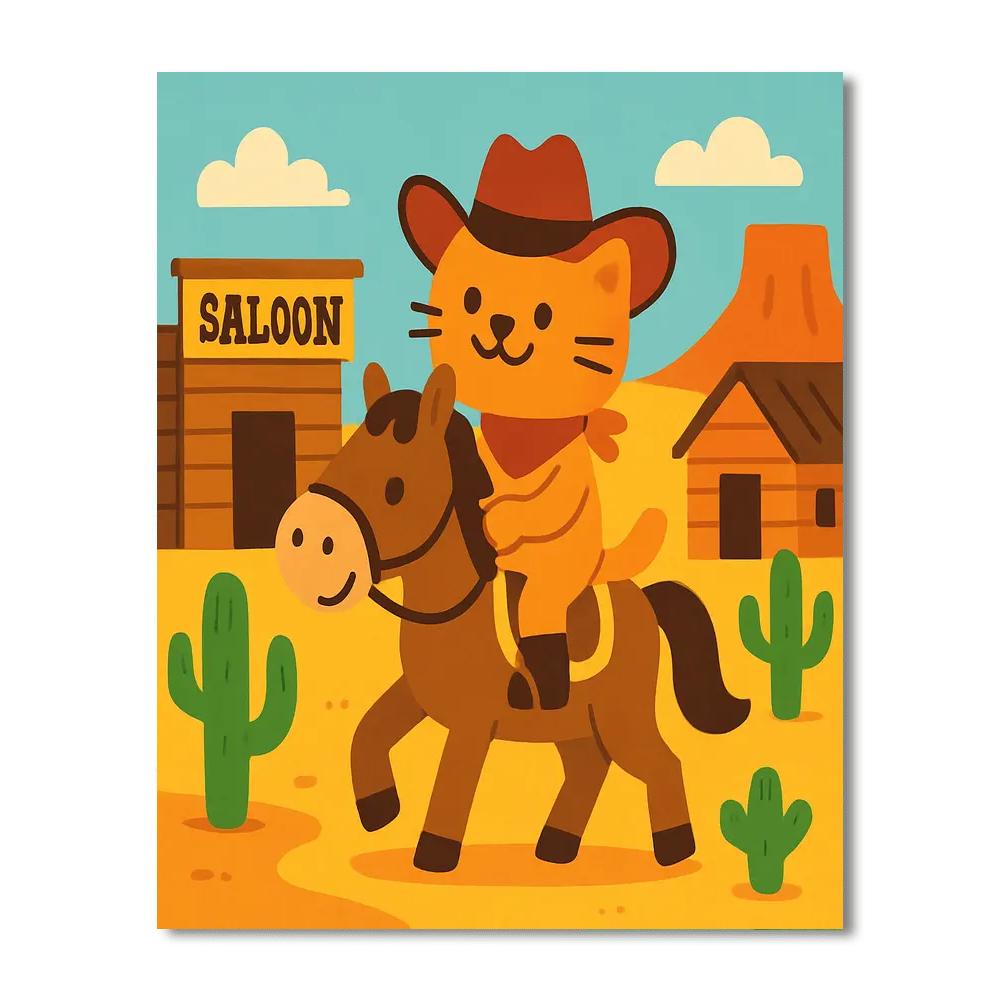 Friendly Wild West Animals DIY Paint By Numbers