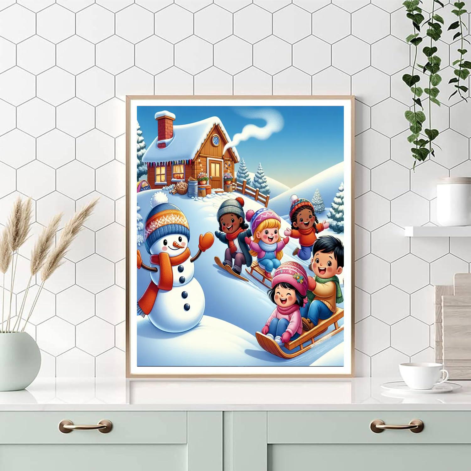Whimsical Winter Scenes Number Painting