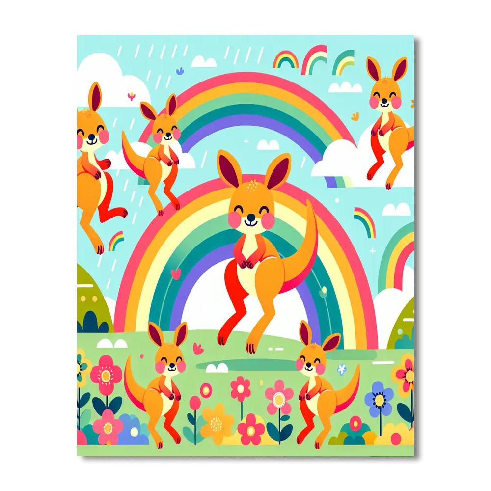 Kaleidoscope Kangaroo Kingdom Numbered Painting Kits