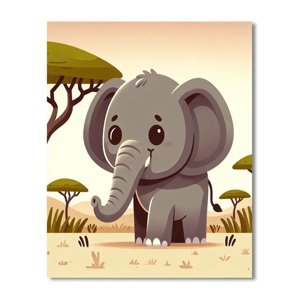 Cheery Elephant Safari Paint By Number