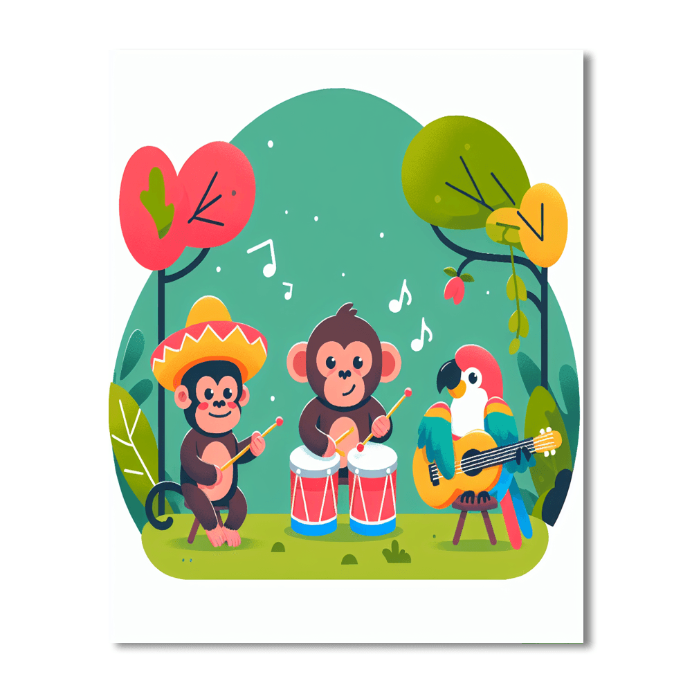 Jungle Jam Session Number Painting