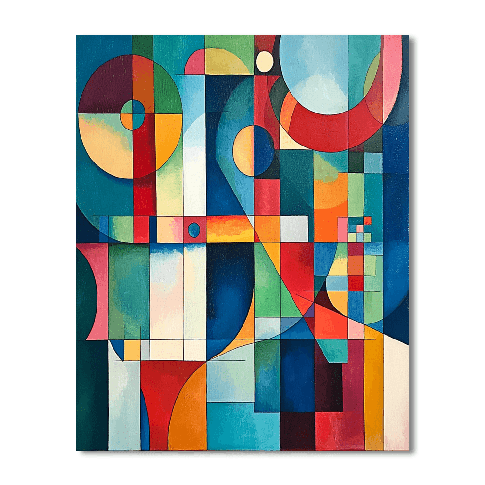 Wassily Kandinsky Inspired Geometric Vibrance  Paint By Numbers Kits