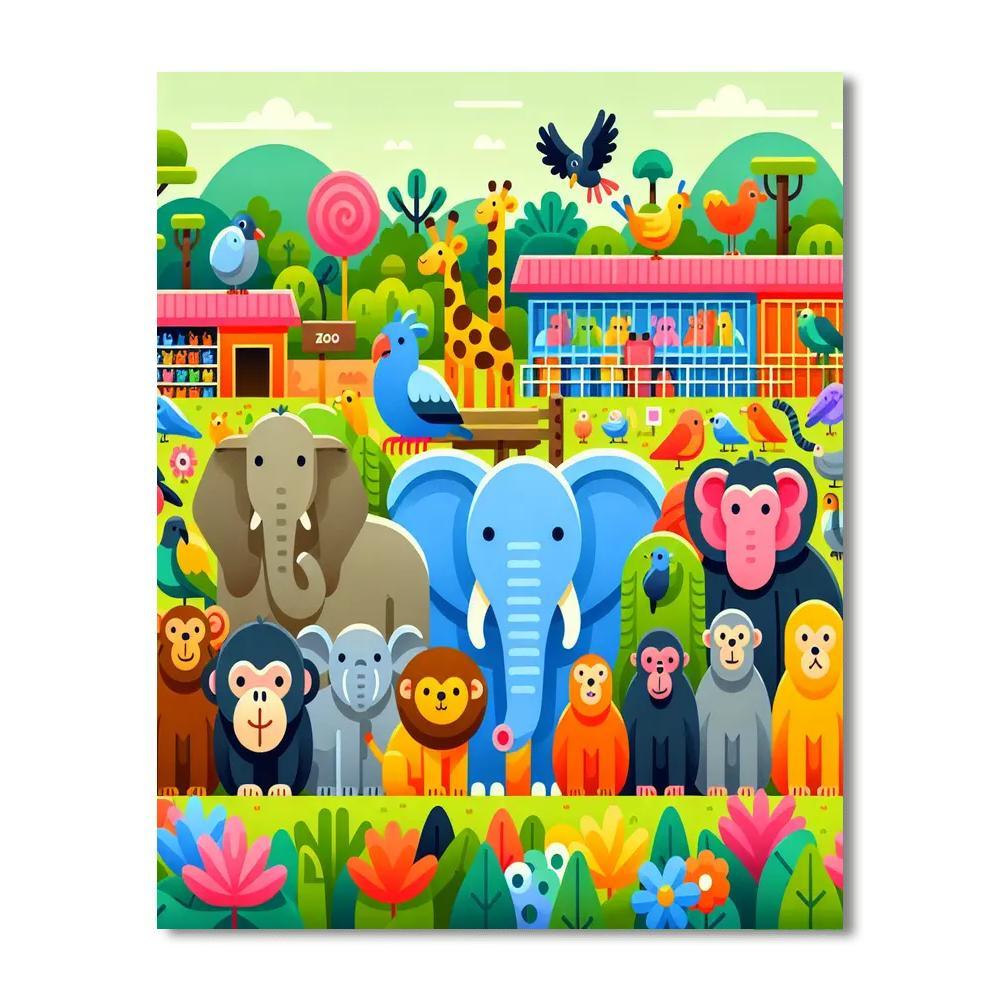 Joyful Zoo Safari Numbered Painting Kits