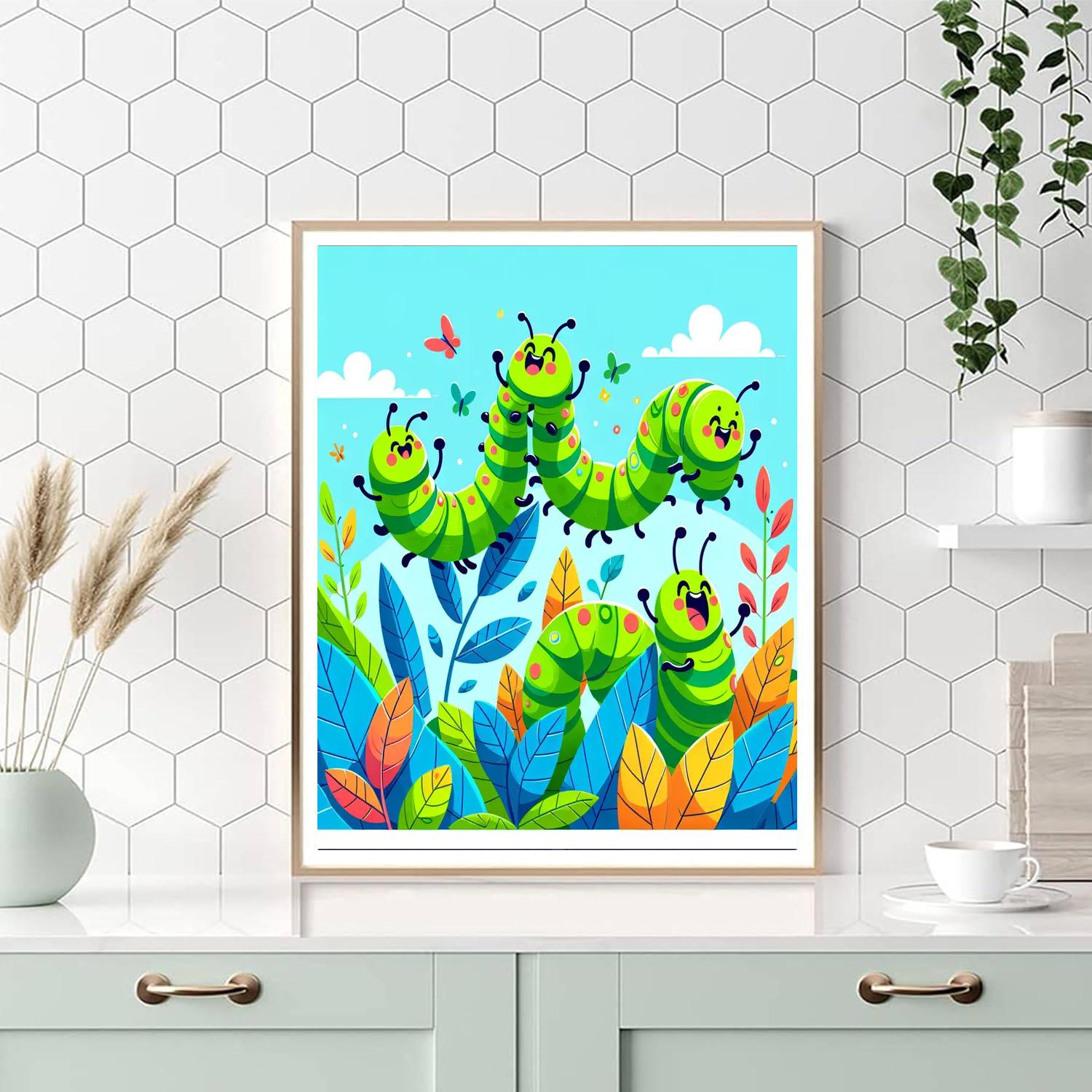 Adventurous Caterpillars Number Painting