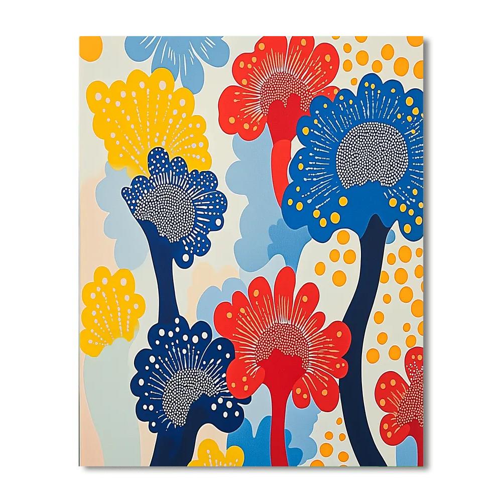 Yayoi Kusama Inspired Polka Dot Garden Of Dreams  DIY Paint By Numbers