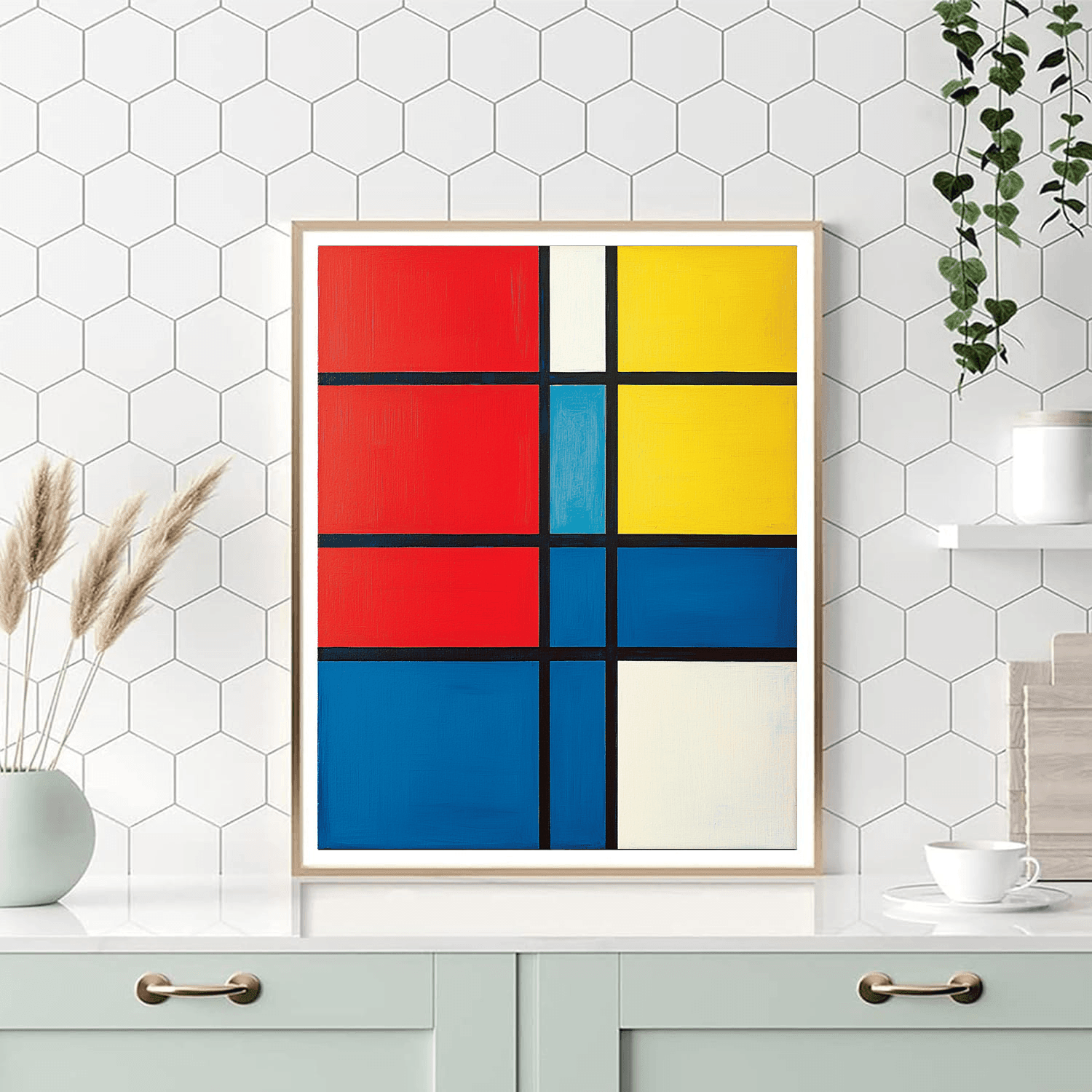 Piet Mondrian Inspired Geometric Bliss  Paint By Numbers Art