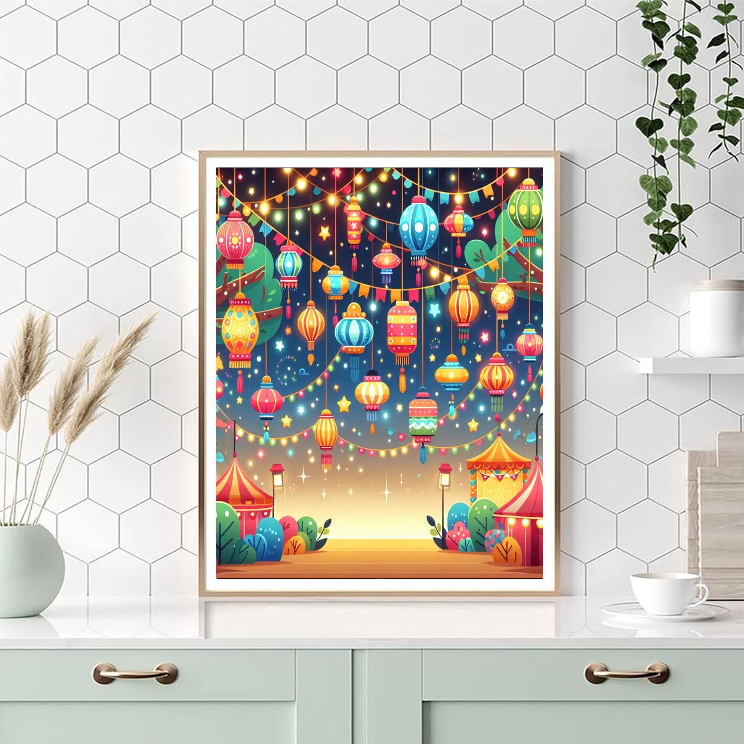 Bright Festival Lights Numbered Painting Kits