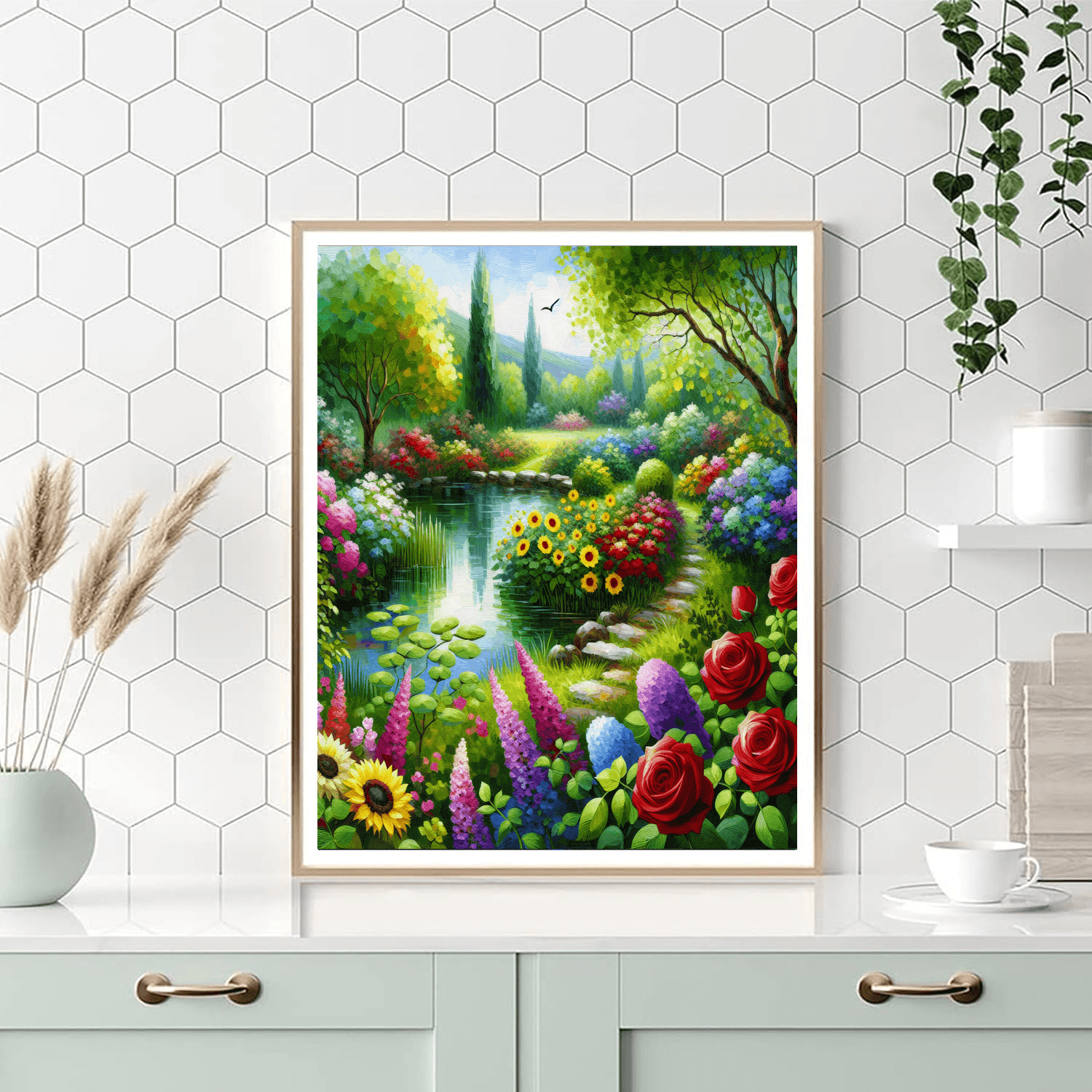 Nature's Tranquil Garden Painting Number Kit