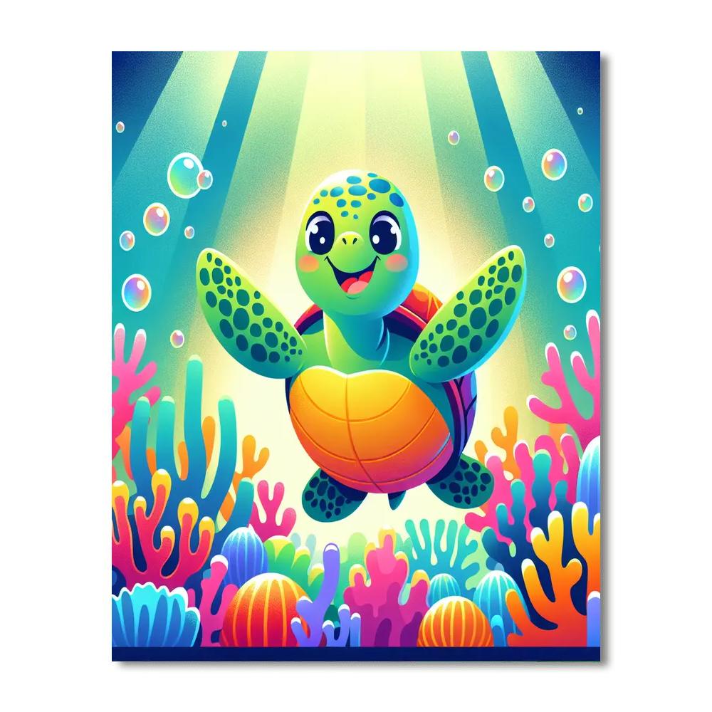 Charming Sea Turtle Numbered Painting Kits
